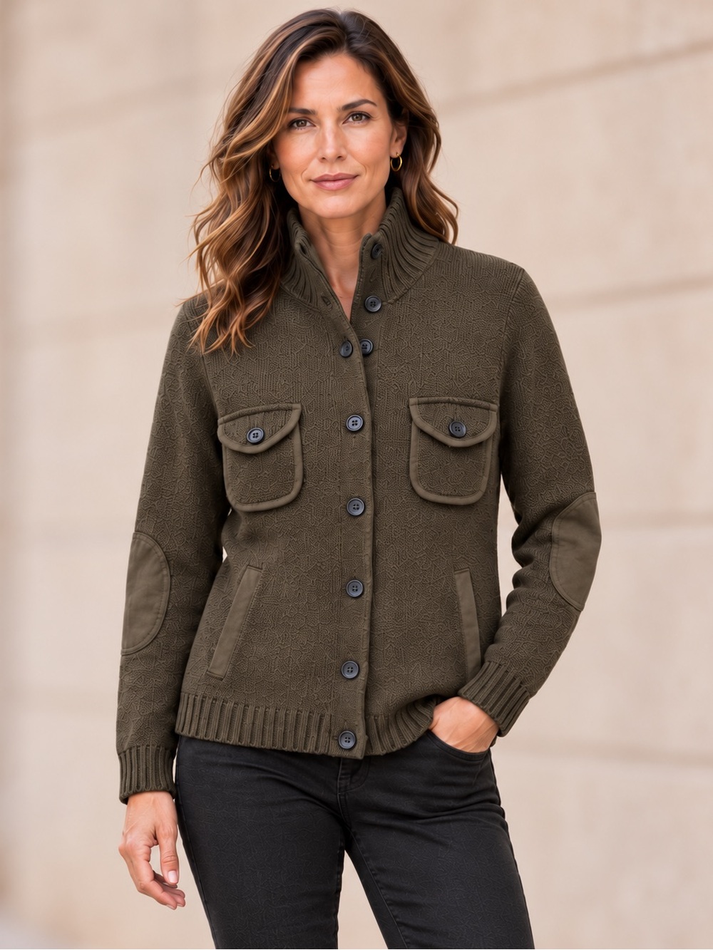 Ralph Lauren Women’s Olive Military Cardigan Jacket Medium